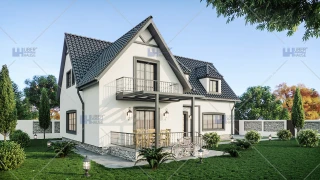Proiect casa cu mansarda (220 mp) - Kira Proiect casa cu mansarda (220 mp) - Kira